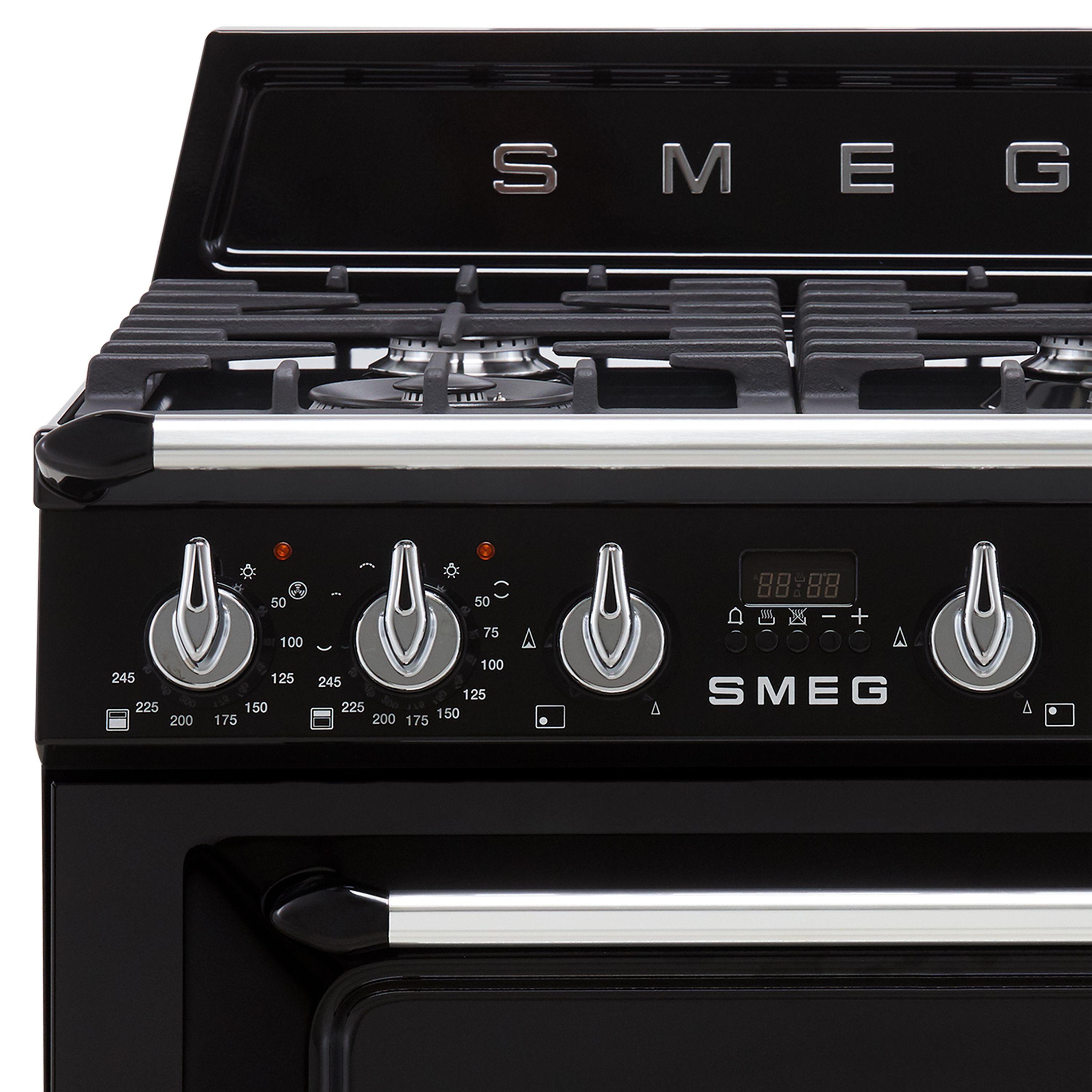 Smeg TR62BL_BK 60cm Double Electric & gas Cooker with Induction Hob - Black