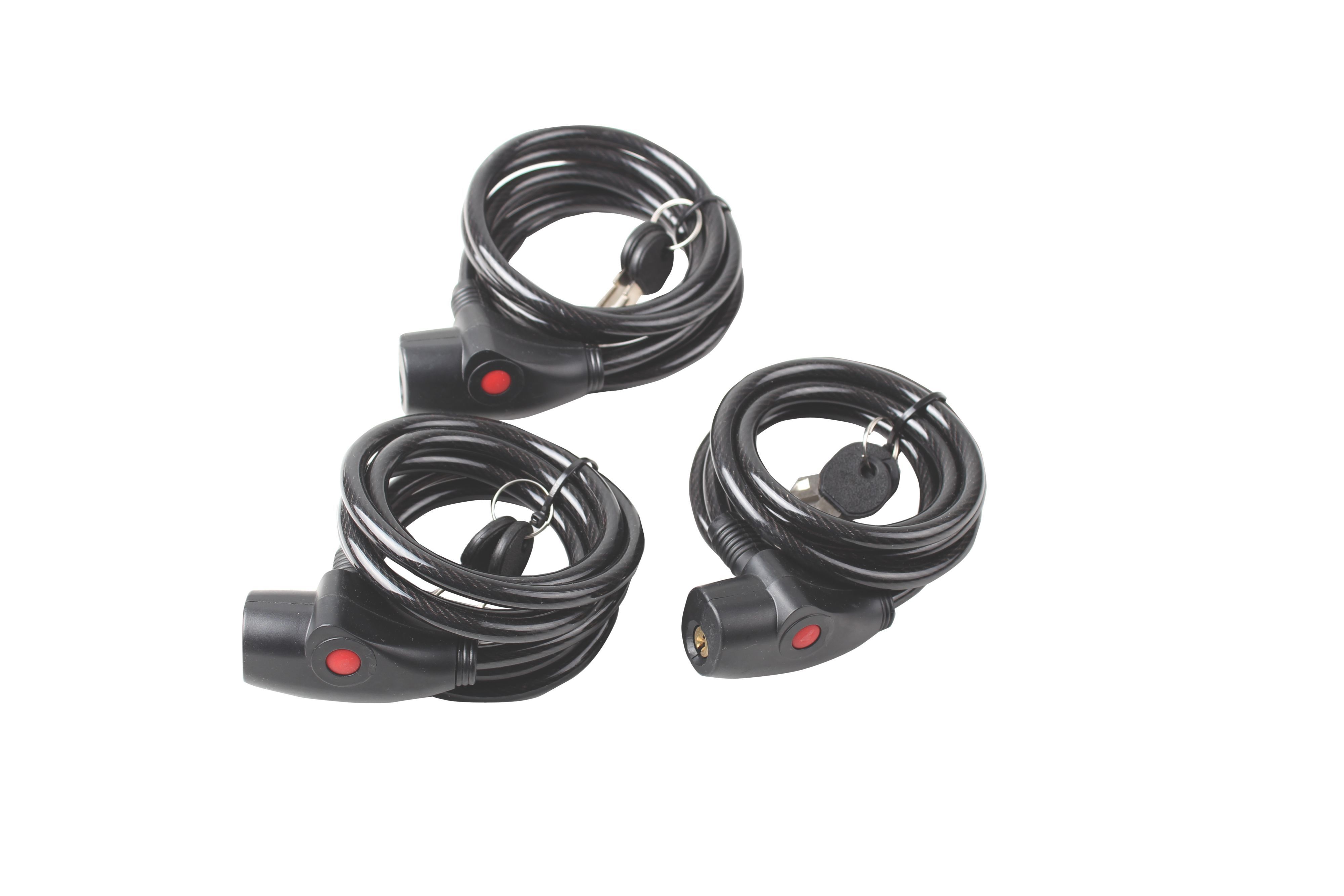 Smith & Locke Black Steel Cable lock (L)1.8m, Pack of 3