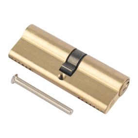 Smith & Locke Brass Single Euro Cylinder lock, (L)100mm (W)33mm