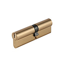 Smith & Locke Brass Single Euro Cylinder lock, (L)95mm (W)33mm