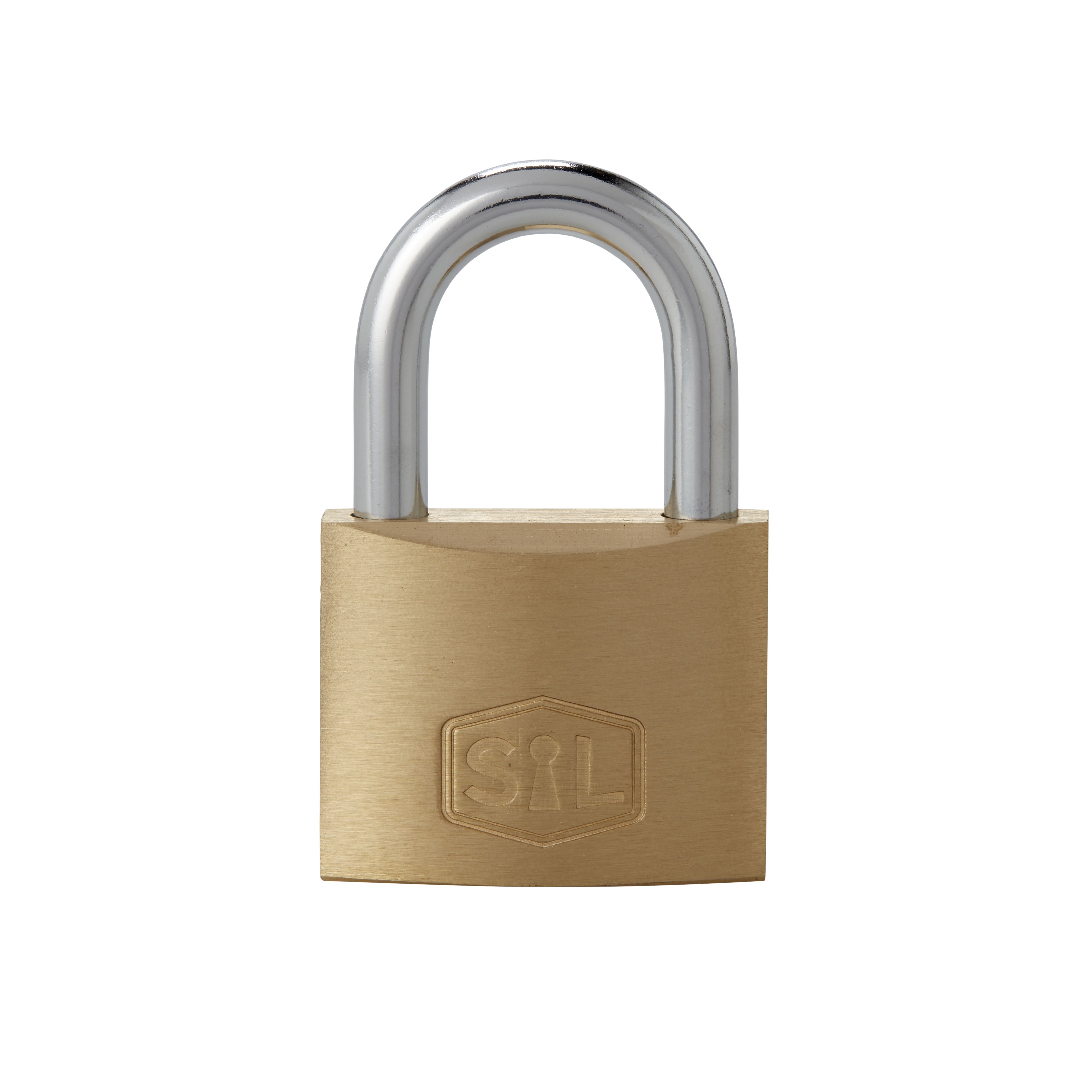 Smith & Locke Brass Steel Cylinder Open shackle Padlock (W)40mm, Pack of 4
