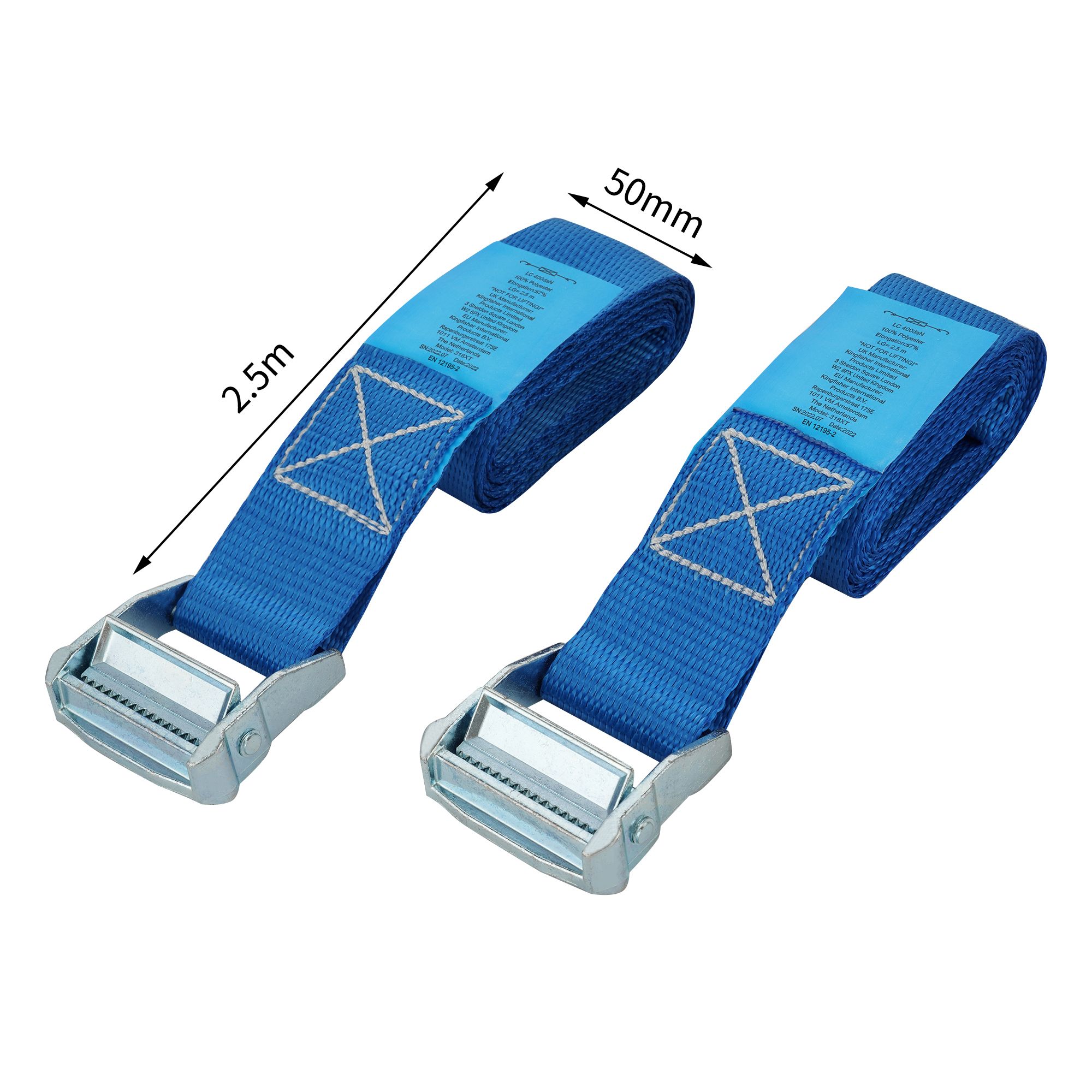 Smith & Locke Cambuckle strap (L)2.5m (W)50mm, Pack of 2