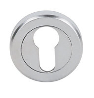 Smith & Locke Chrome effect Zinc alloy Door escutcheon (Dia)50
