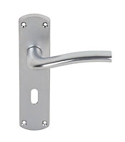 Smith & Locke Cuatro Chrome effect Zinc alloy Lock Door handle (L)109mm