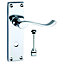 Smith & Locke Long Victorian Polished Chrome effect Zinc alloy Scroll WC Door handle (L)97mm