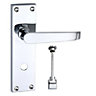 Smith & Locke Long Victorian Polished Chrome effect Zinc alloy Straight WC Door handle (L)100mm