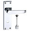 Smith & Locke Long Victorian Polished Chrome effect Zinc alloy Straight WC Door handle (L)100mm