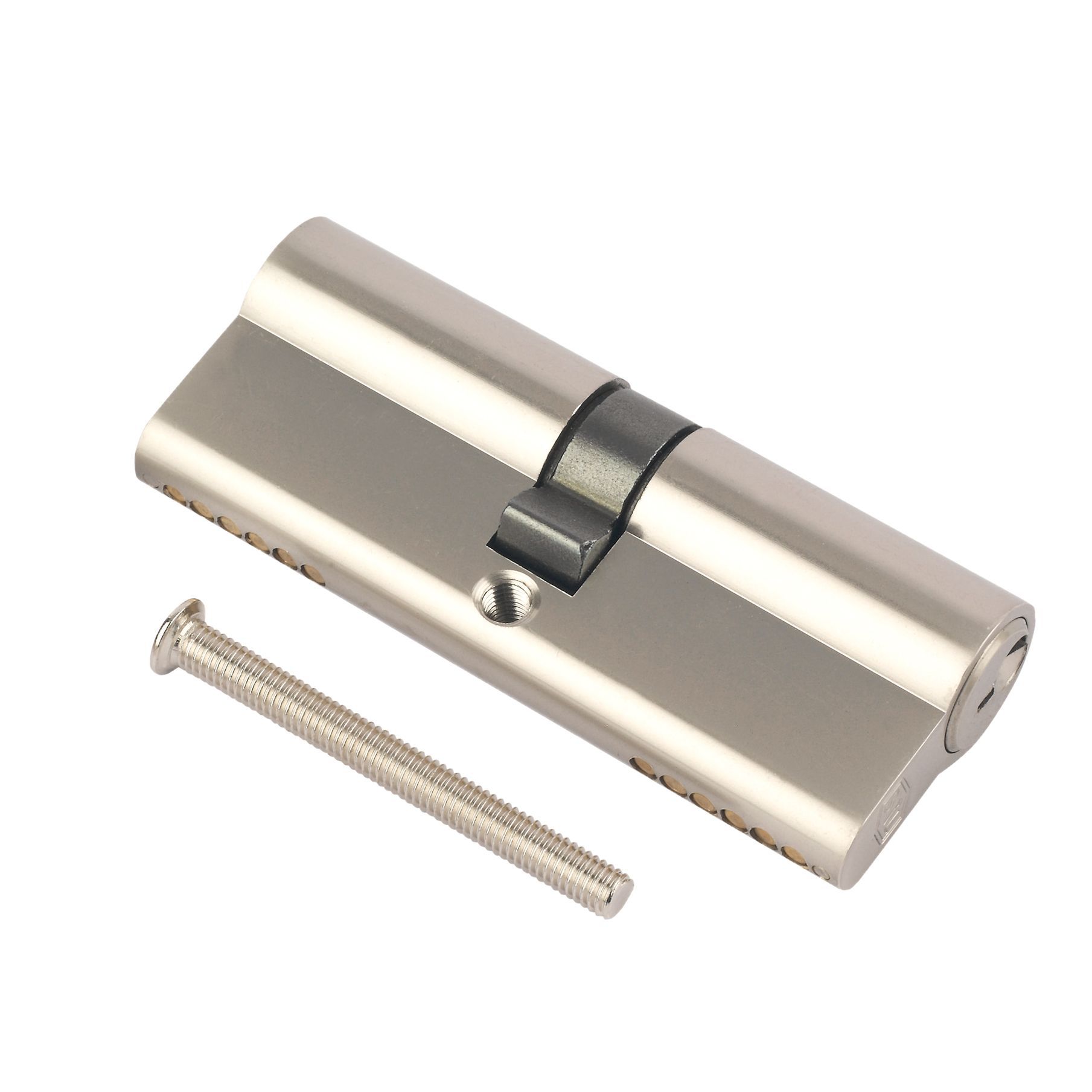 Smith & Locke Nickel effect Brass Single Euro Cylinder lock, (L)100mm (W)33mm