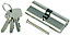 Smith & Locke Nickel effect Brass Single Euro Cylinder lock, (L)80mm (W)33mm