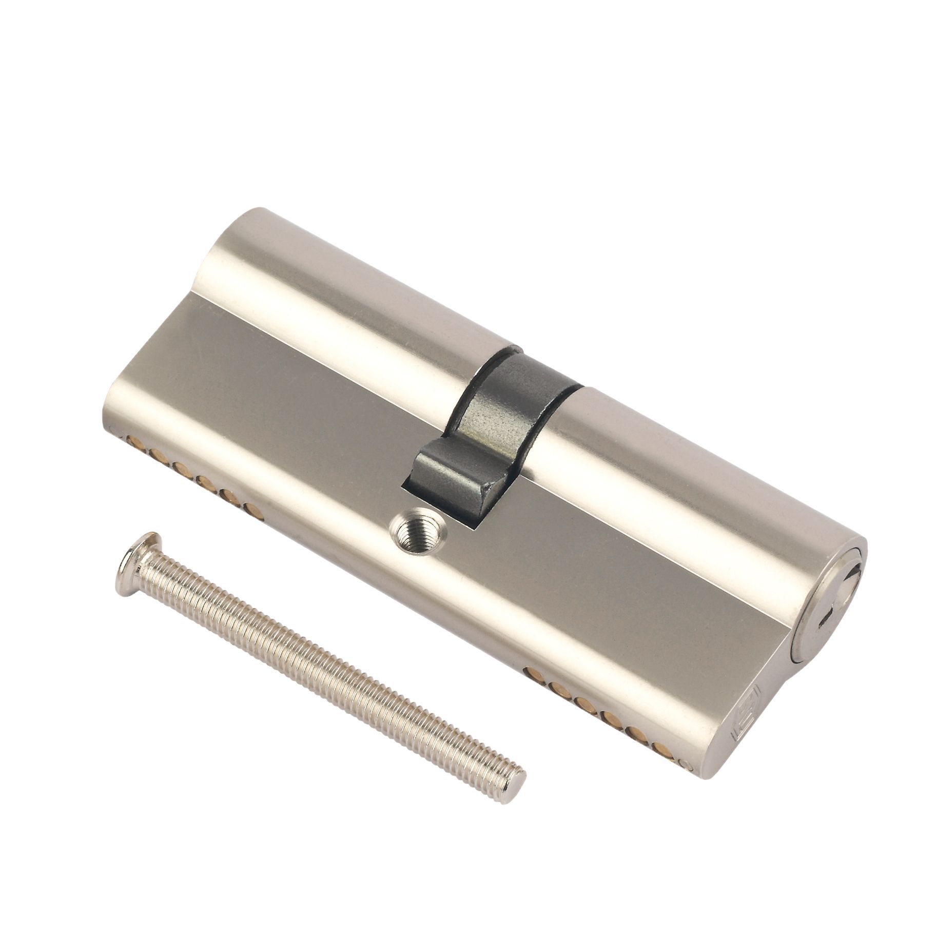 Smith & Locke Nickel effect Brass Single Euro Cylinder lock, (L)95mm (W)33mm