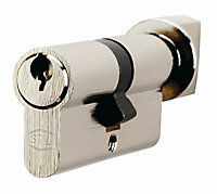 Smith & Locke Nickel effect Fire-rated Euro Thumbturn Cylinder lock