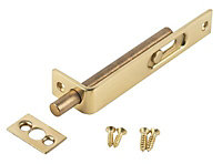 Smith & Locke Polished Brass effect Brass Surface Door bolt (L)100mm