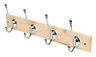 Smith & Locke Polished Chrome effect Pine 4 Hook rail (H)145mm