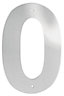 Smith & Locke Polished Stainless steel Door number 0, (H)305mm (W)205mm