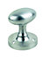 Smith & Locke Satin Grey Chrome effect Brass Oval Door knob (Dia)55mm, Pair