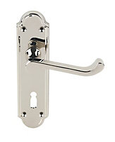 Smith & Locke Sherborne Polished Chrome effect Zinc alloy Lock Door handle (L)97mm