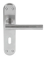 Smith & Locke T-Bar Chrome effect Zinc alloy Lock Door handle (L)114mm