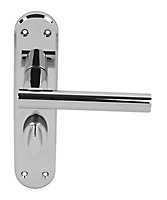 Smith & Locke T-Bar Polished Chrome effect Zinc alloy WC Door handle (L)114mm