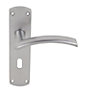Smith & Locke Tres Chrome effect Zinc alloy Lock Door handle (L)113mm
