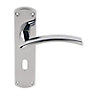 Smith & Locke Tres Polished Chrome effect Zinc alloy Lock Door handle (L)113mm