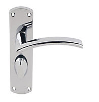 Smith & Locke Tres Polished Chrome effect Zinc alloy WC Door handle (L)113mm