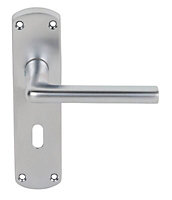 Smith & Locke Uno Chrome effect Zinc alloy Lock Door handle (L)109mm