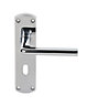 Smith & Locke Uno Polished Chrome effect Zinc alloy Lock Door handle (L)109mm