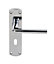 Smith & Locke Uno Polished Chrome effect Zinc alloy Lock Door handle (L)109mm