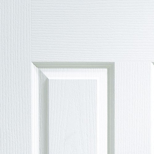 Smooth 4 panel Frosted Glazed White Woodgrain effect Internal Door, (H)1981mm (W)762mm (T)35mm