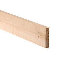 Smooth Planed Square edge Spruce Timber (L)1.8m (W)94mm (T)18mm 253271, Pack of 8