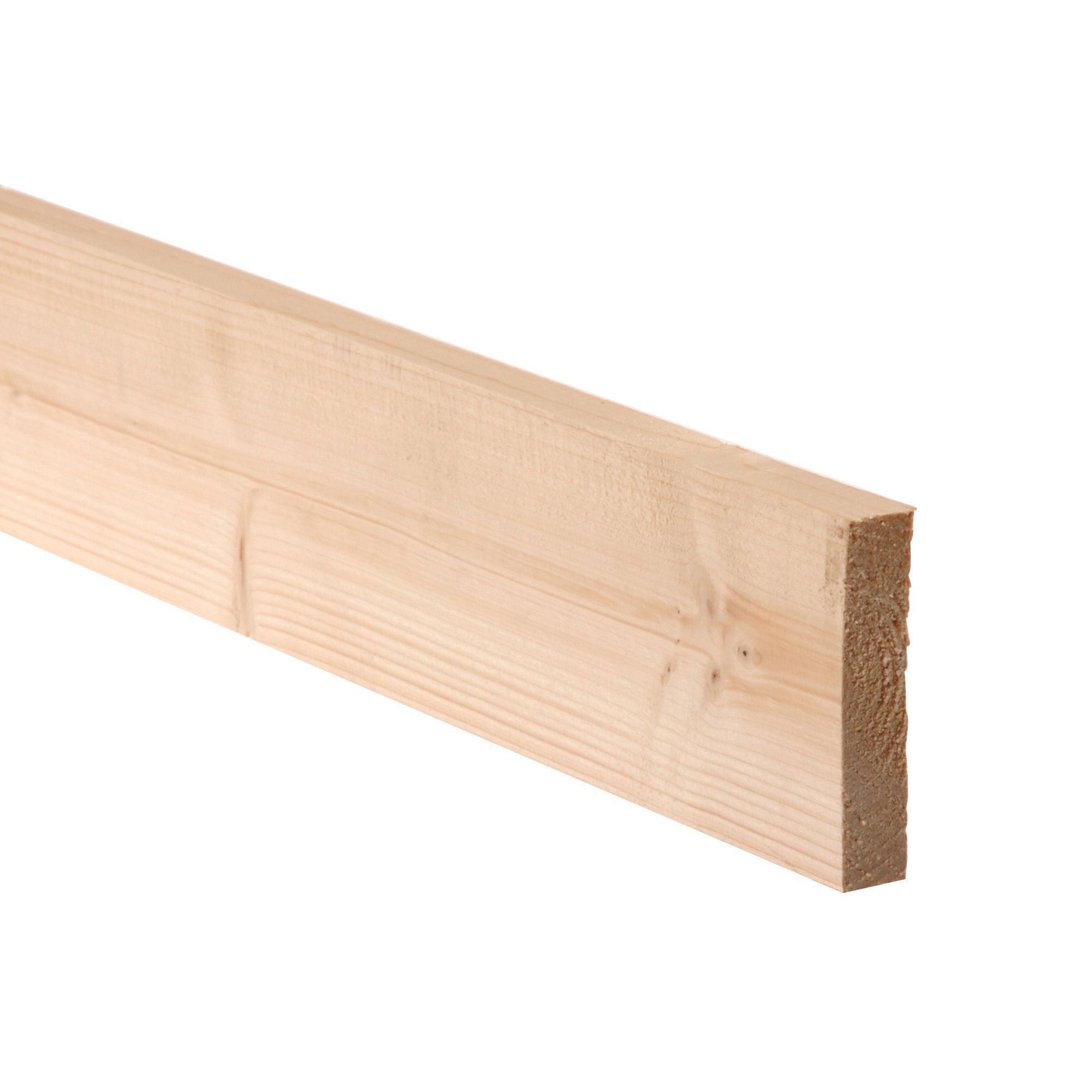 Smooth Planed Square edge Spruce Timber (L)2.4m (W)94mm (T)18mm 253242, Pack of 8