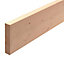 Smooth Planed square edge Straightwood timber (L)2.5m (W)94mm