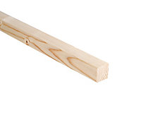 Smooth Planed Square edge Whitewood spruce Stick timber (L)2.4m (W)44mm (T)27mm, Pack of 8