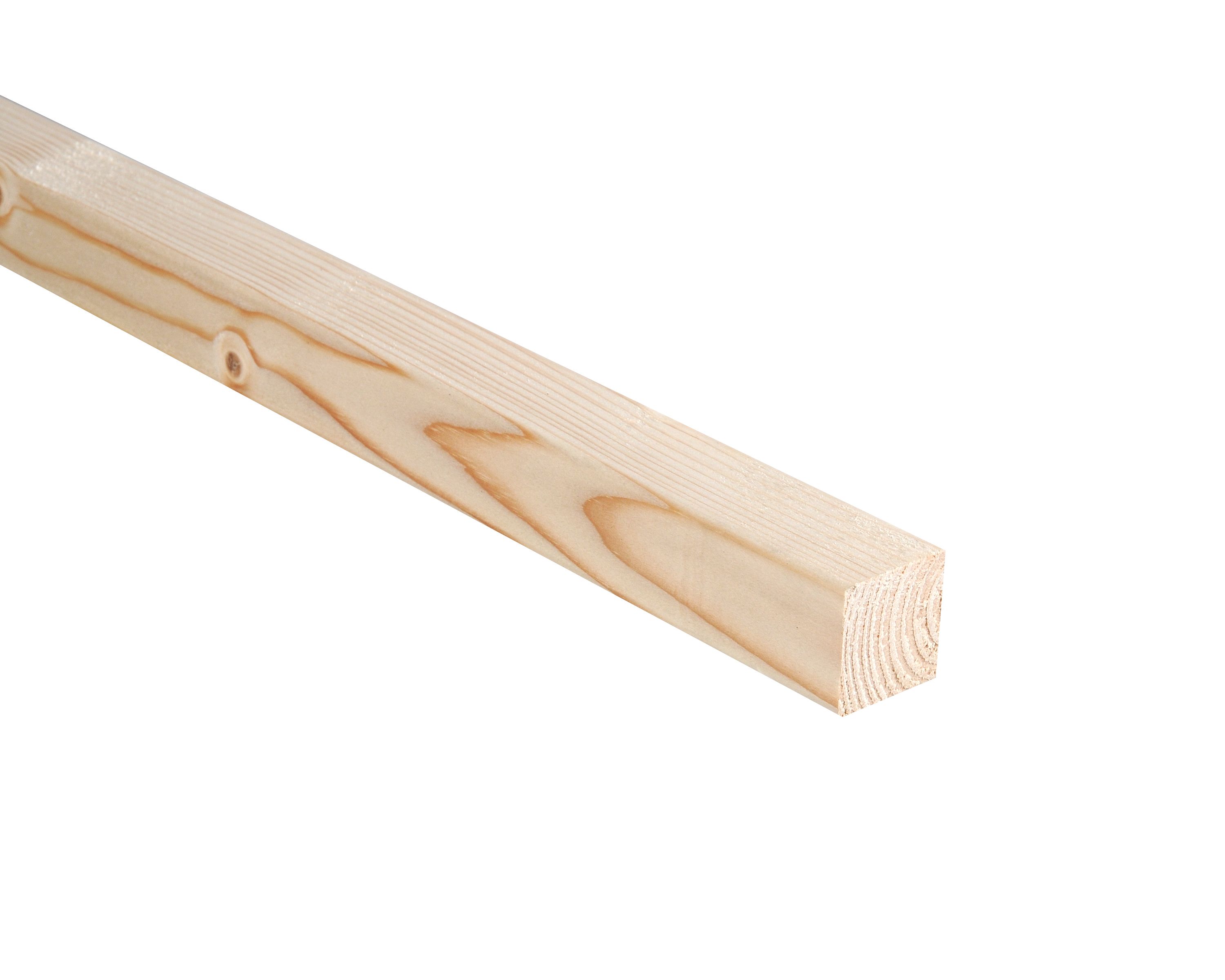 Smooth Planed Square edge Whitewood spruce Stick timber (L)2.4m (W)44mm (T)27mm, Pack of 8
