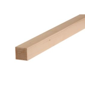 Smooth Planed Square edge Whitewood spruce Timber (L)1.8m (W)34mm (T)34mm
