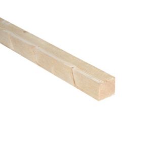 Smooth Round edge Whitewood spruce Stick timber (L)2.4m (W)38mm (T)38mm, Pack of 8