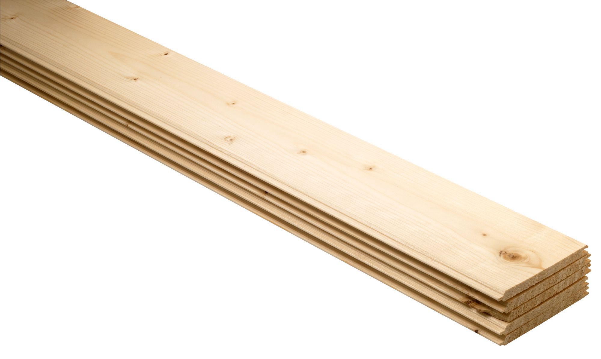 Smooth Spruce Tongue & groove Cladding (L)1.8m (W)95mm (T)7.5mm, Pack of 10