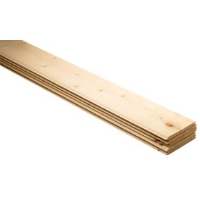 Smooth Spruce Tongue & groove Cladding (L)1.8m (W)95mm (T)7.5mm, Pack of 10