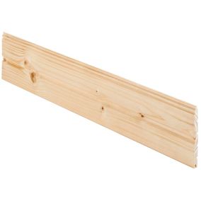 Smooth Spruce Tongue & groove Cladding (L)1.8m (W)95mm (T)7.5mm, Pack of 10