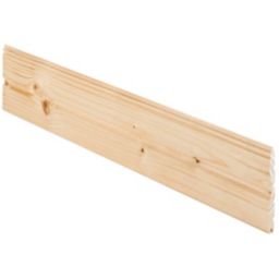 Smooth Spruce Tongue & groove Cladding (L)1.8m (W)95mm (T)7.5mm, Pack of 10