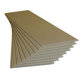Smooth White PVC Cladding (L)1.2m (W)250mm (T)10mm, Pack of 8