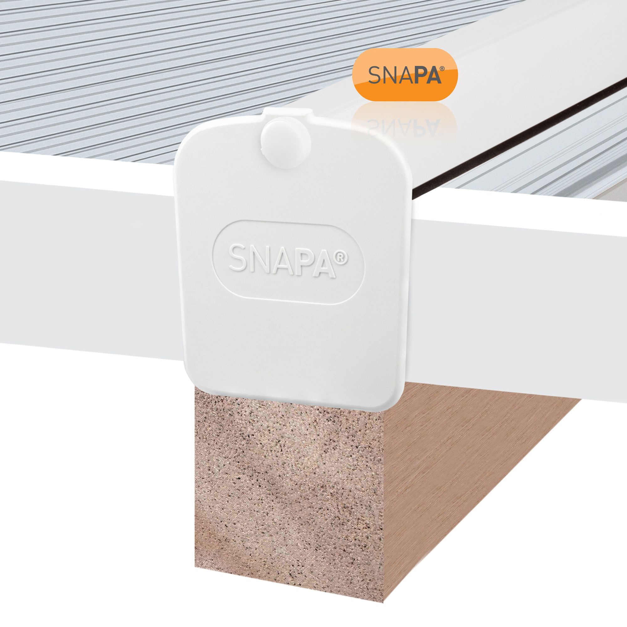 SNAPA White End cap (L)61mm (W)64mm (T)3mm