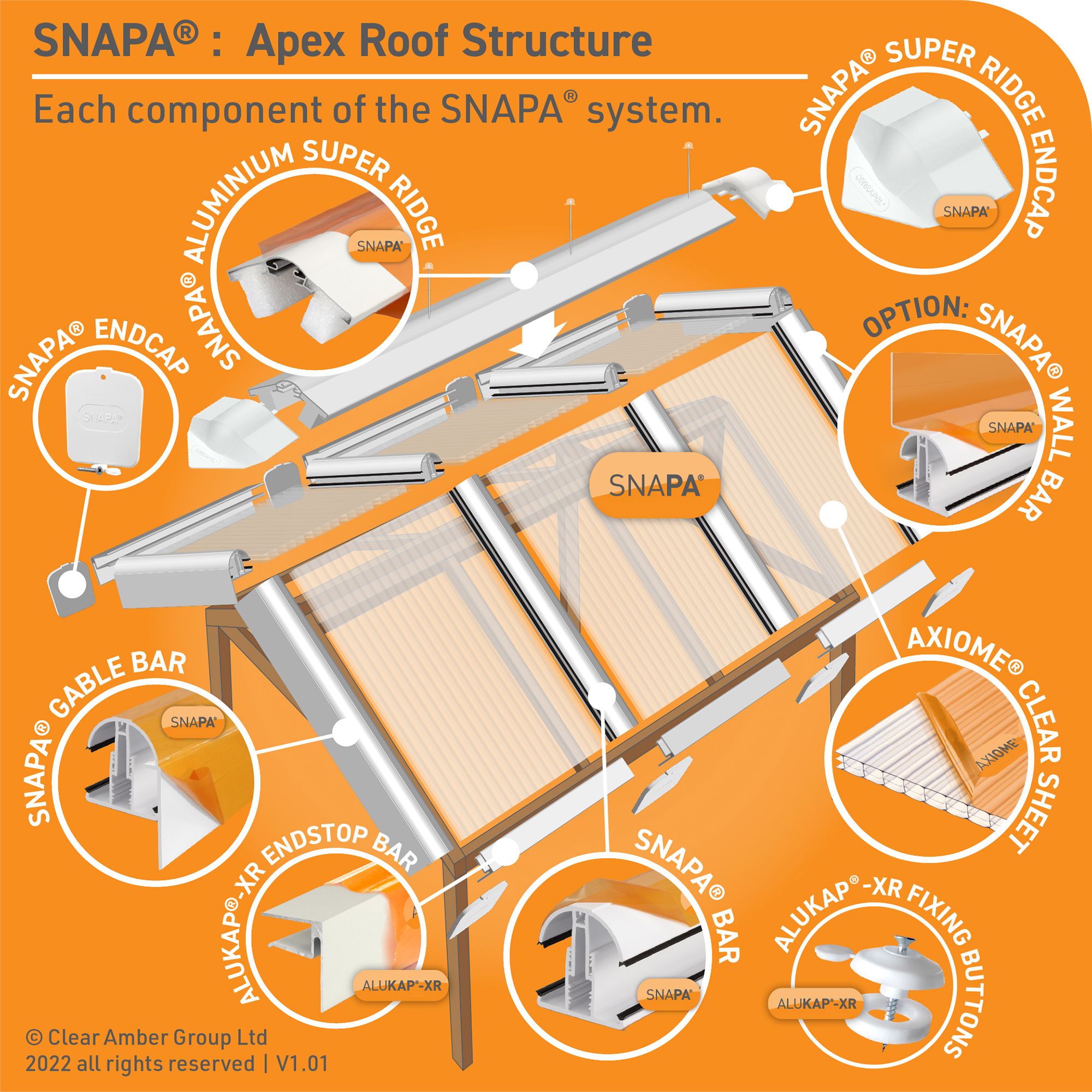 SNAPA White End cap (L)61mm (W)64mm (T)3mm