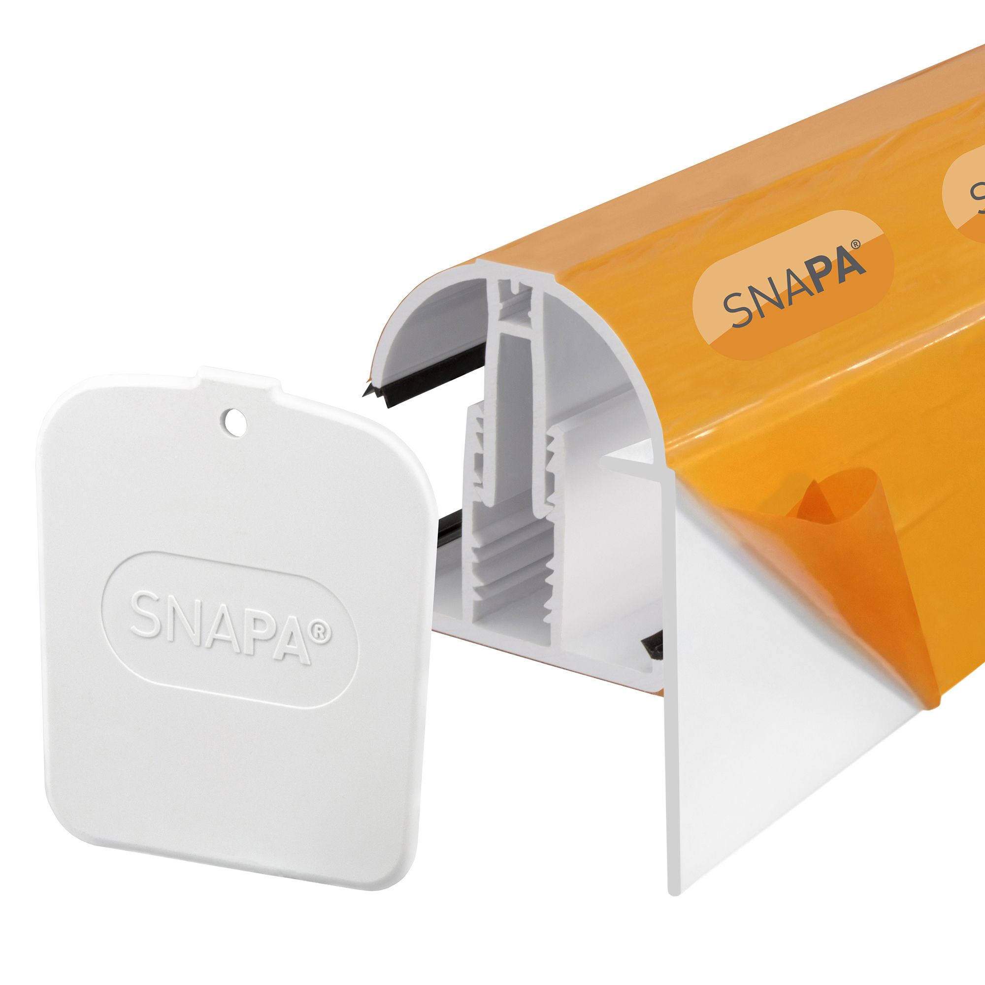 SNAPA White PVC Glazing bar & cap, (L)5m (W)52mm (T)79.5mm