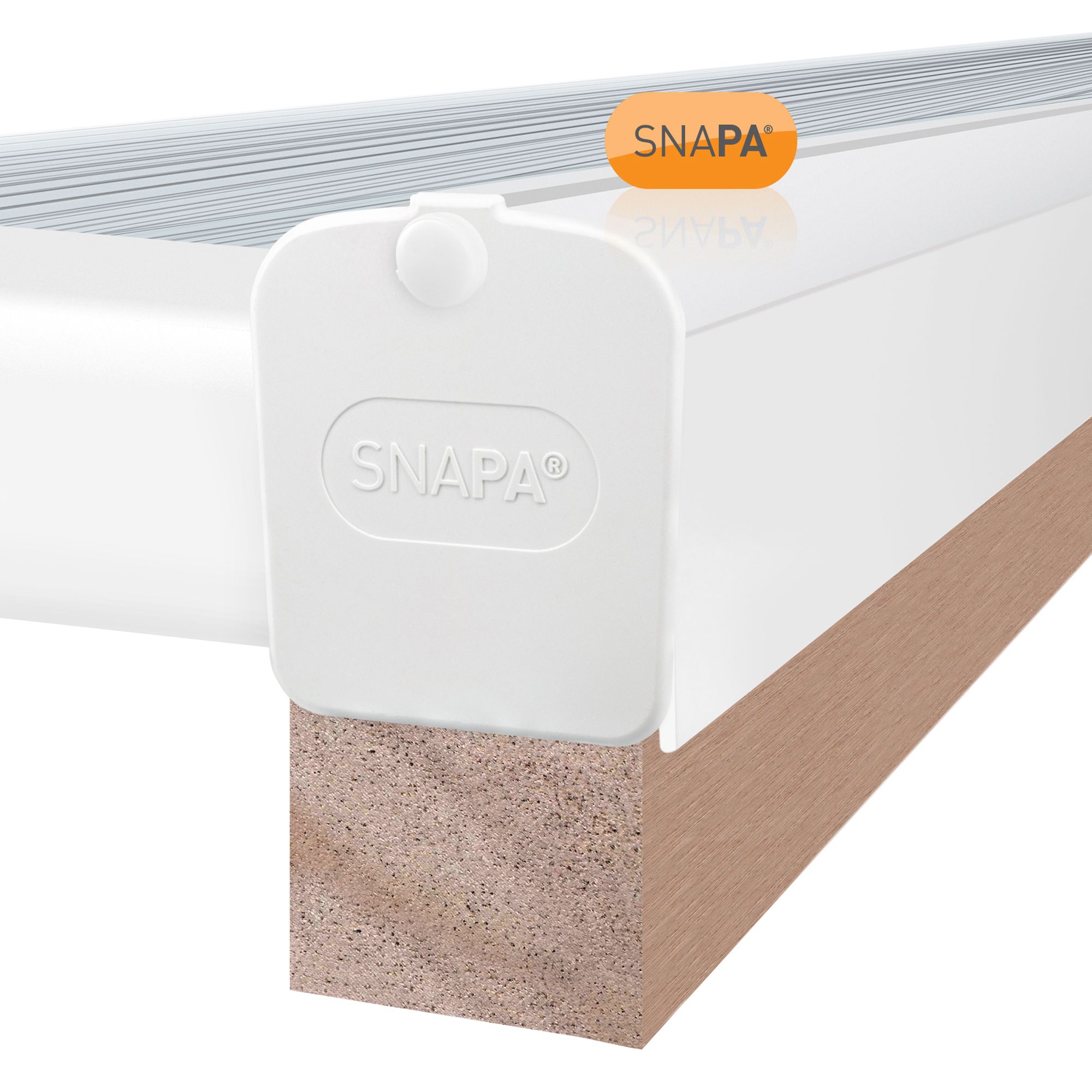 SNAPA White PVC Glazing bar & cap, (L)5m (W)52mm (T)79.5mm