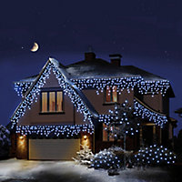Snowing 960 White LED Icicle light Clear cable