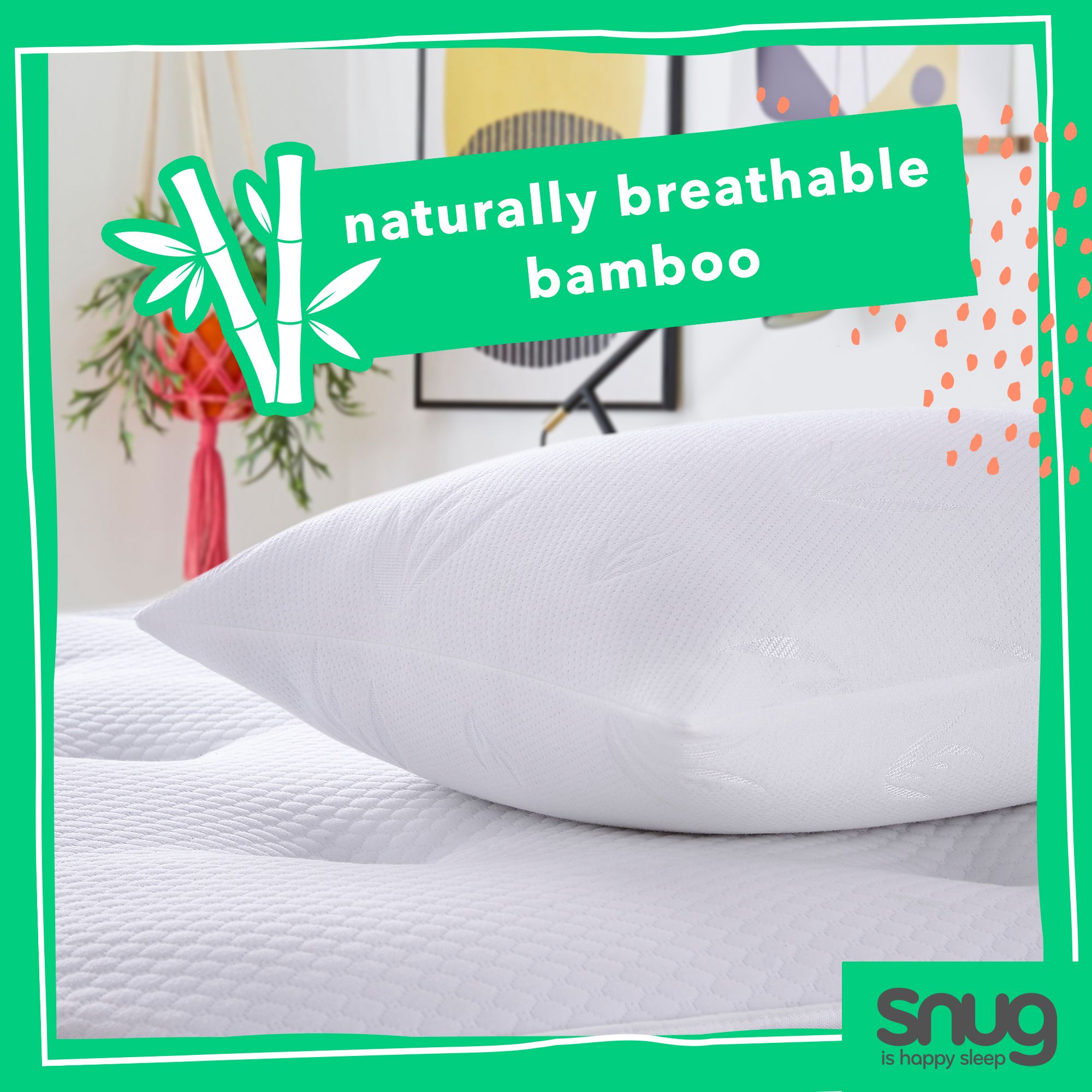 Snug Breathable Bamboo Medium Hypoallergenic Pillow