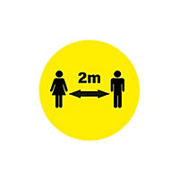 Social Distancing 2M Distance Self-adhesive Floor sticker (L)290mm (W)290mm, Pack of 5