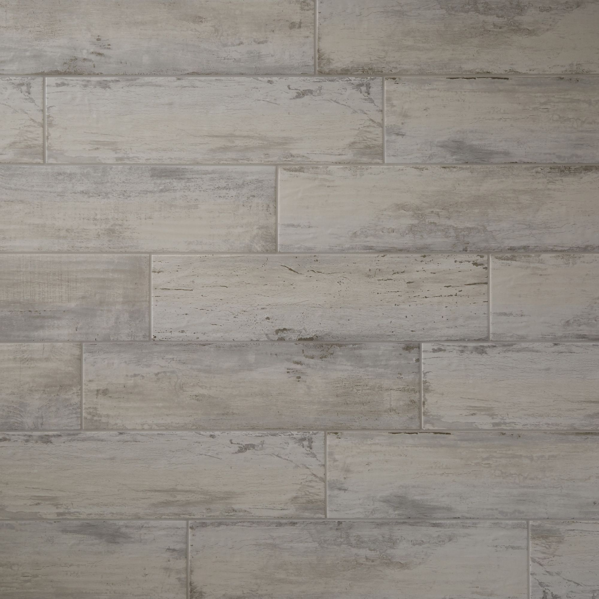 Soft patinated Grey Matt Wood effect Porcelain Wall & floor Tile, Pack of 11, (L)600mm (W)150mm