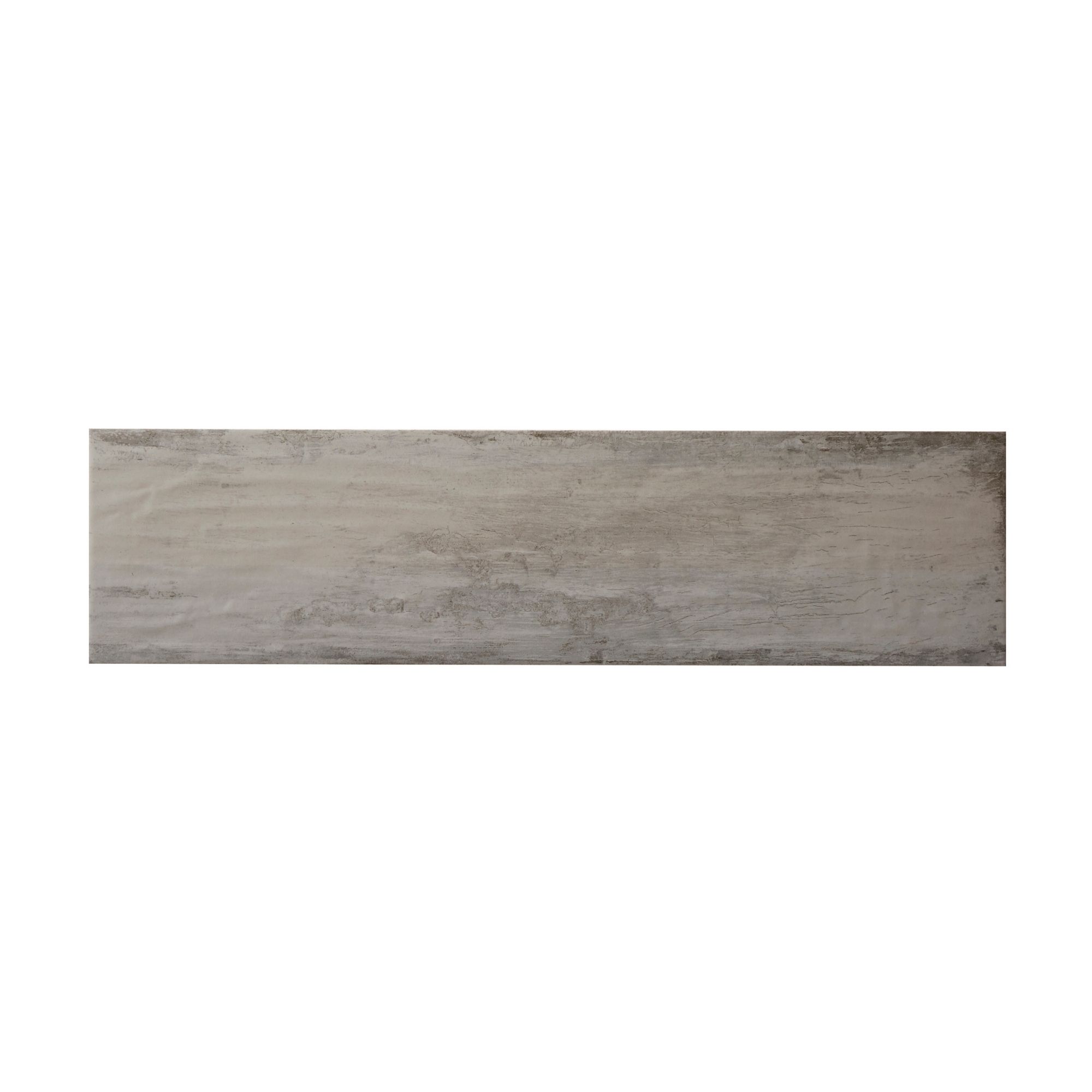 Soft patinated Grey Matt Wood effect Porcelain Wall & floor Tile, Pack of 11, (L)600mm (W)150mm